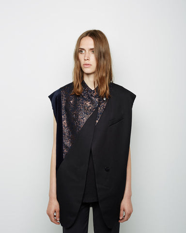 Patchwork Vest With Cut Off Sleeves