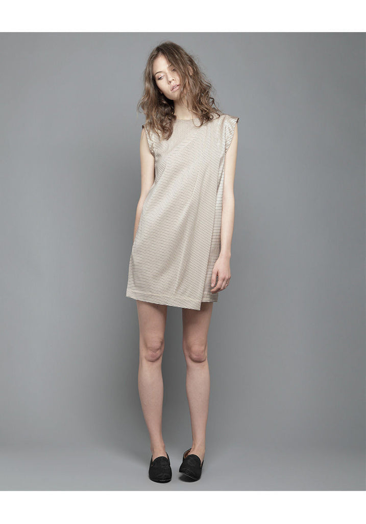 Printed Drape Front Dress