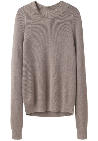 Rib Pullover w/ Peeled Neck