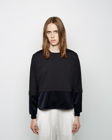 Satin Terry Double Layer Sweatshirt
