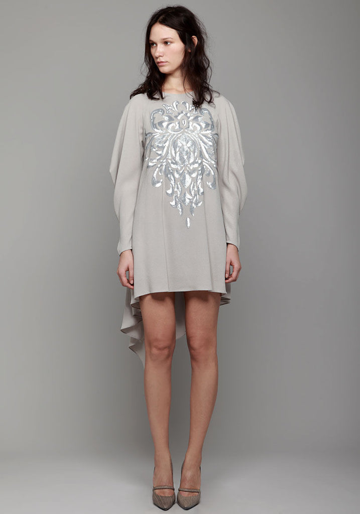 Sequin Embroidered Draped Dress