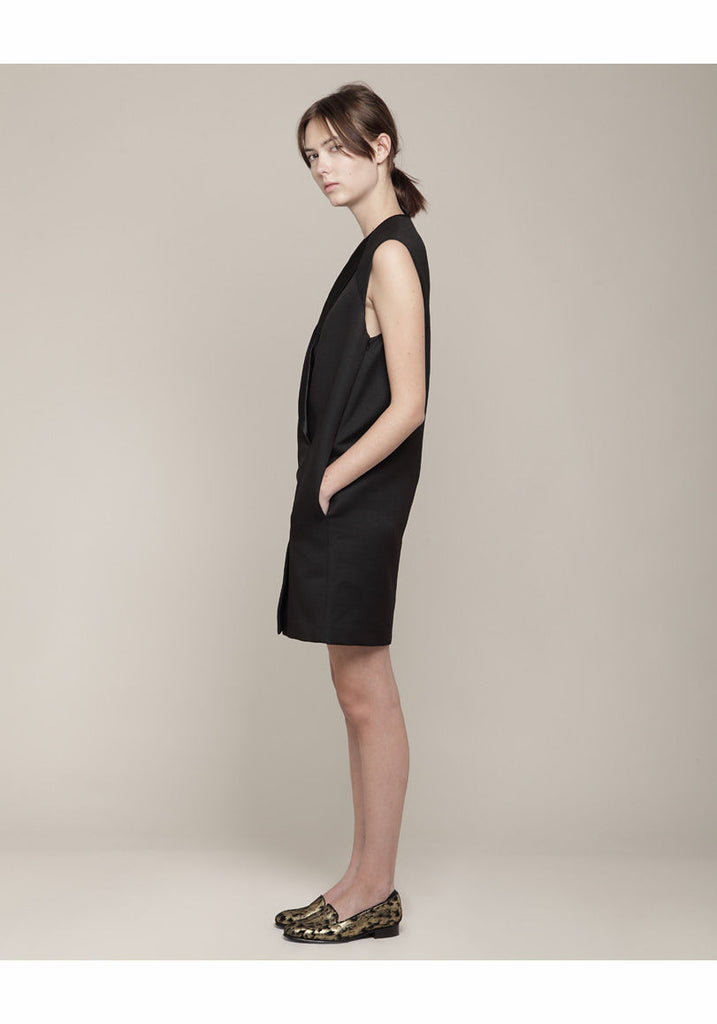 Sleeveless Tuxedo Dress