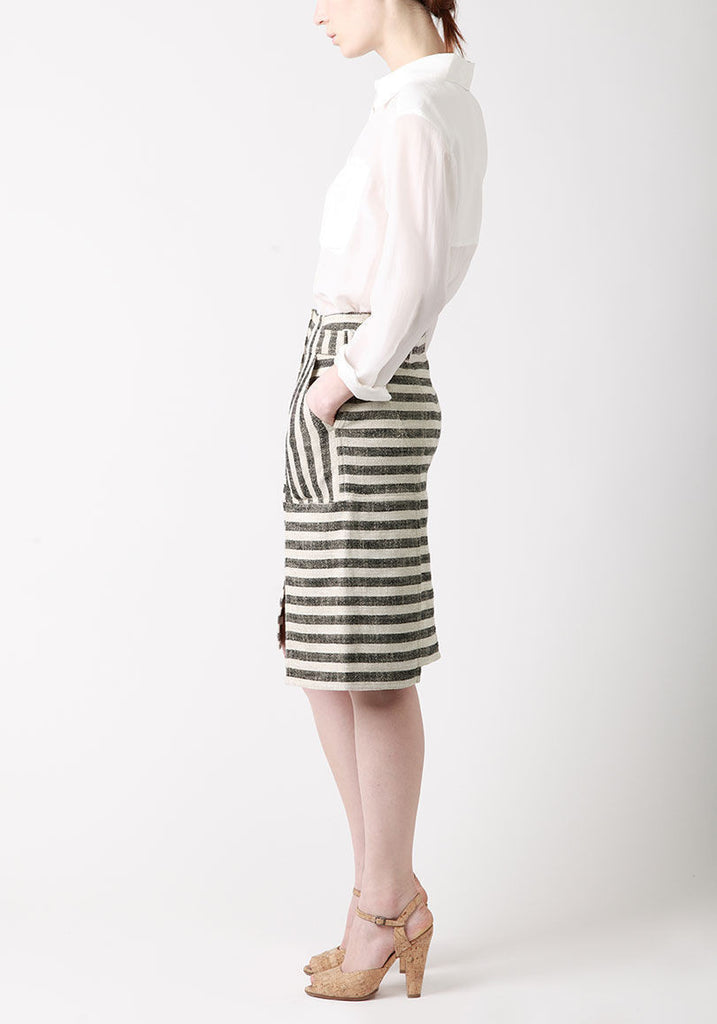 Striped Panel Skirt