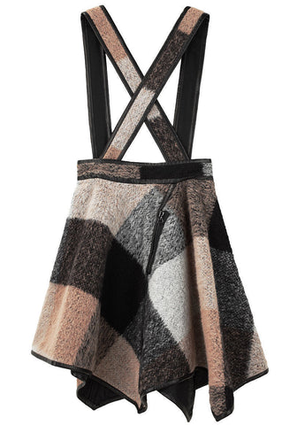 Trapezoid Skirt w/ Leather Binding