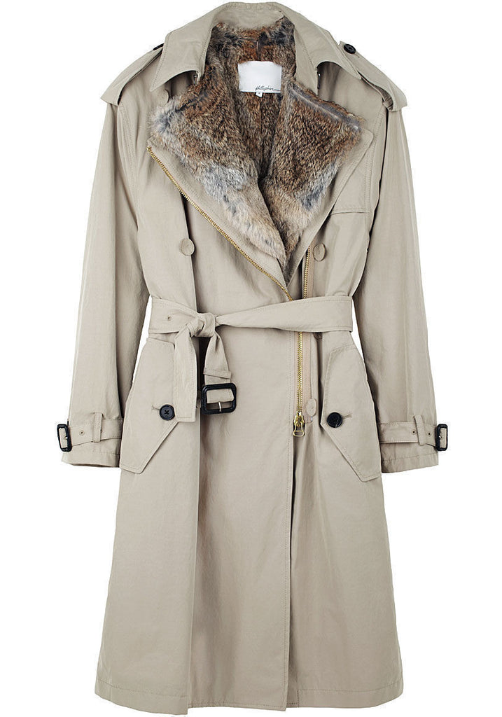 Trench w/ Rabbit Fur Lining
