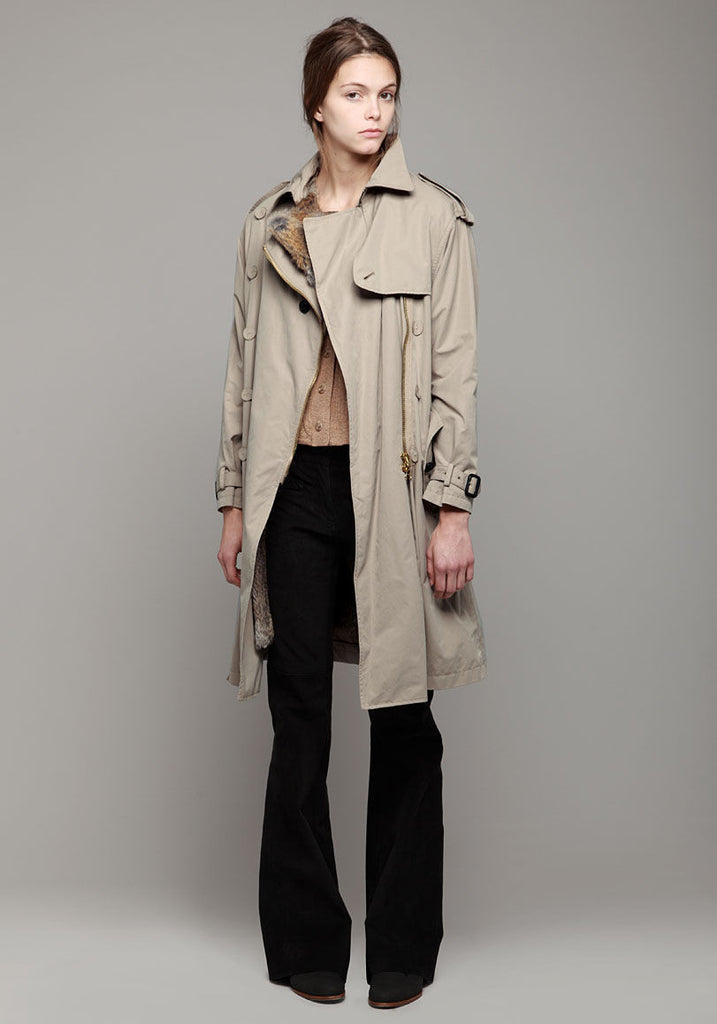 Trench w/ Rabbit Fur Lining