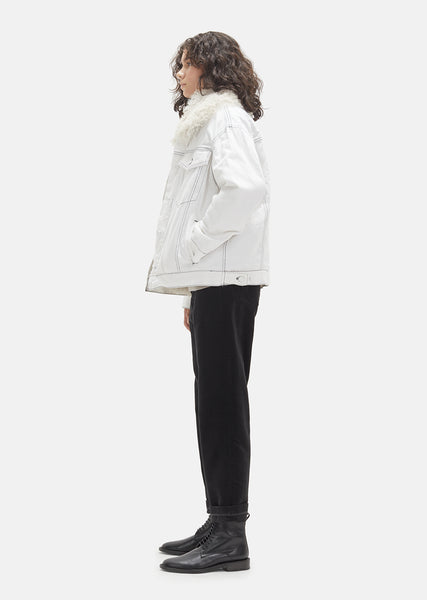Shearling Fur Lining Denim Jacket by Alexander Wang- La Garçonne