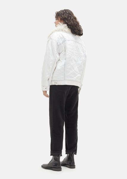 Shearling Fur Lining Denim Jacket by Alexander Wang- La Garçonne