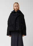W Knit-nylon Hooded Jacket