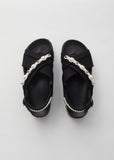 Cross Strap Sandal Espadrille Flatform w/ Beading