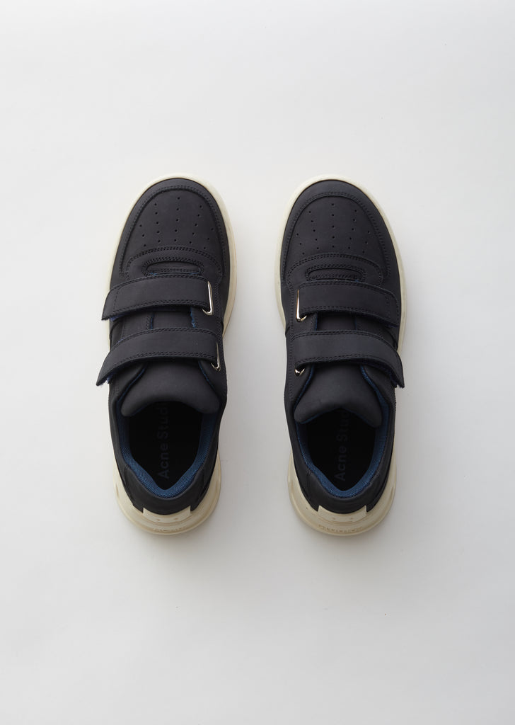 Steffey Nubuk Sneakers — Black & White