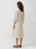 Striped Cotton & Linen Voile Dress