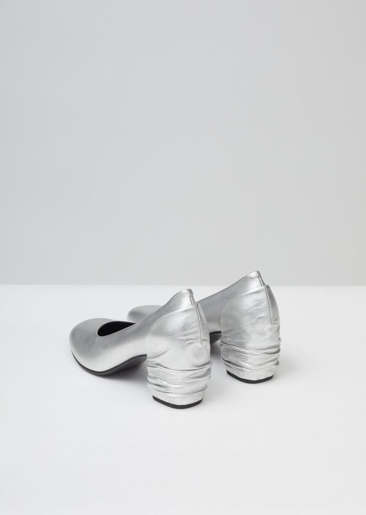 Silver Leather Heel