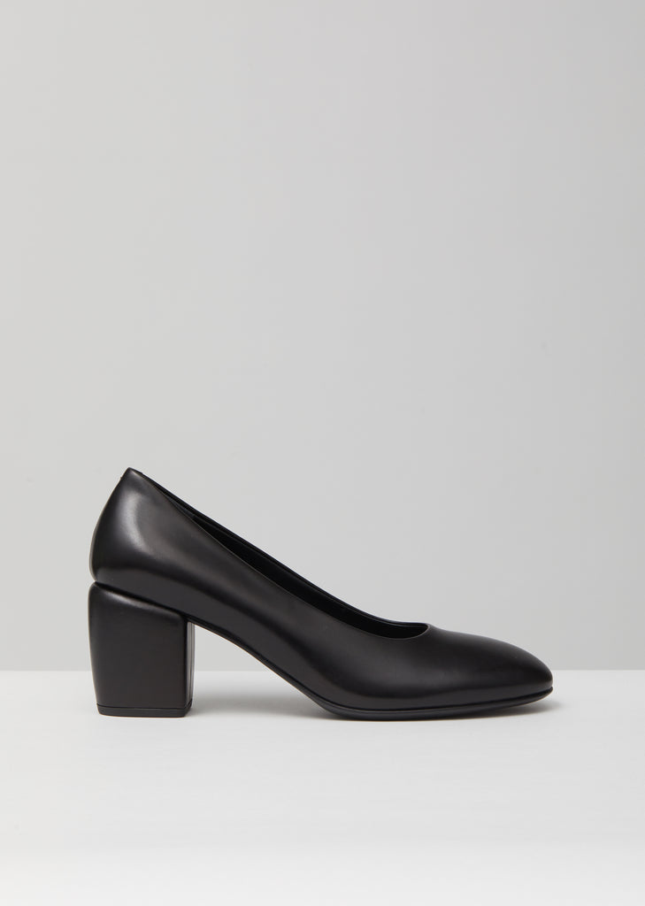 Smooth Leather Heel — Black