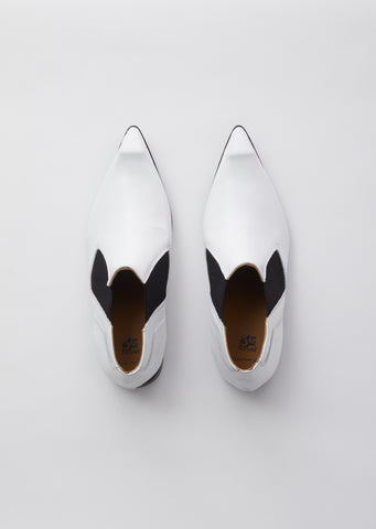 CDG John Fluevog Swordfish Chelsea Boot — White