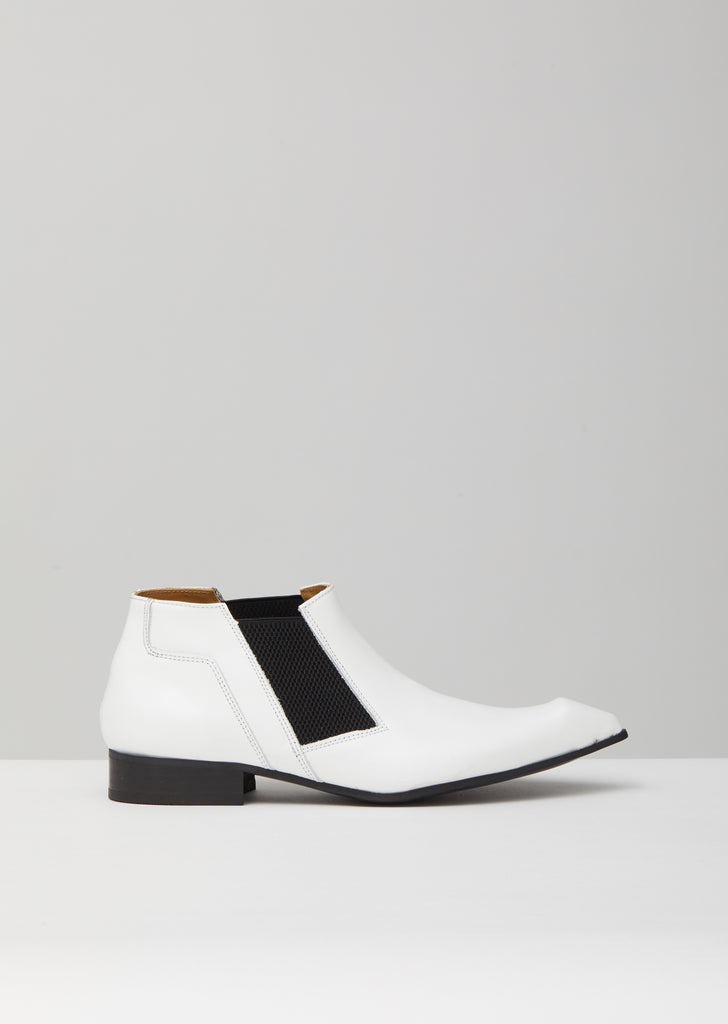 CDG John Fluevog Swordfish Chelsea Boot — White