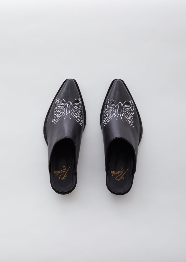 Heeled Papillon EMB Mule