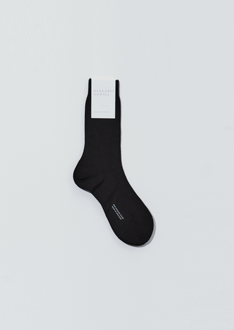Fine Merino Plain Sock — Black