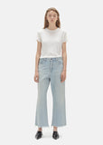 Cropped Loose Kick Bleach Jeans