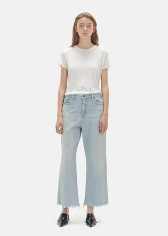 Cropped Loose Kick Bleach Jeans
