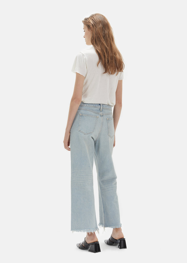 Cropped Loose Kick Bleach Jeans
