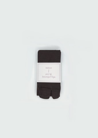Fine Wool Tabi Tights — Brown