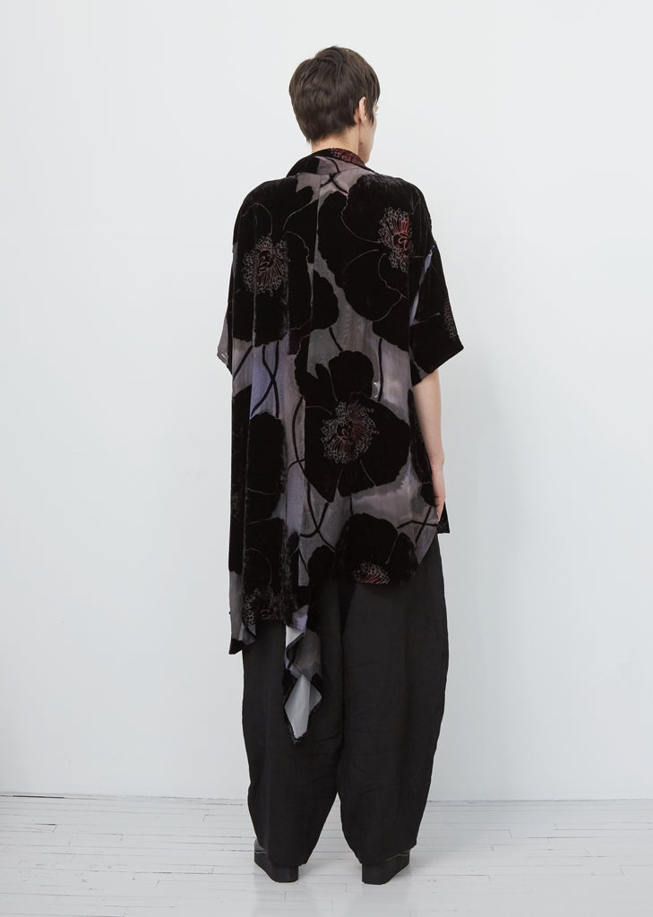 Open Collar Plush Cloth Blouse