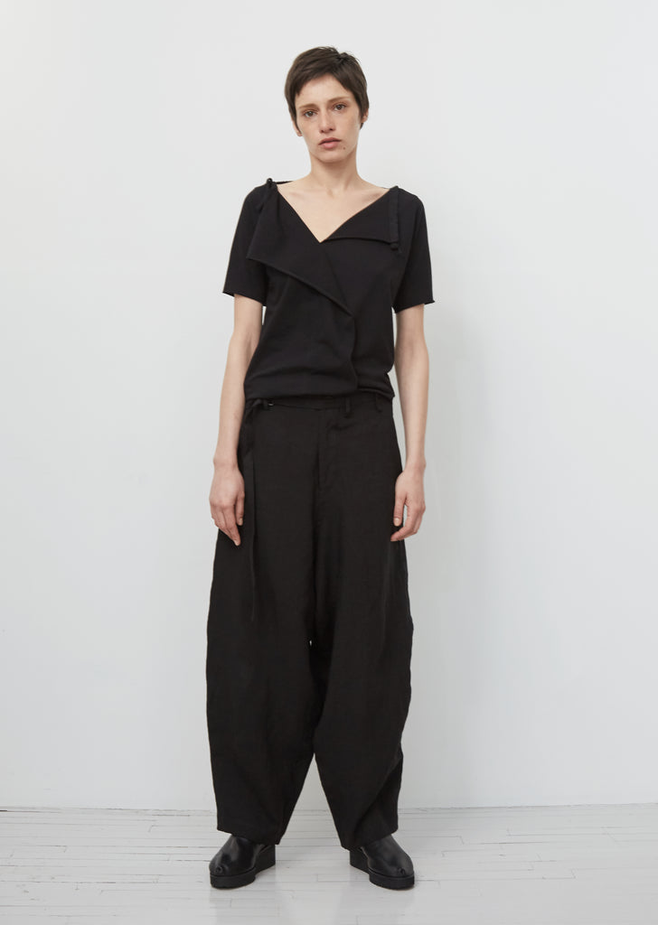 Linen Belted Sarouel Trousers