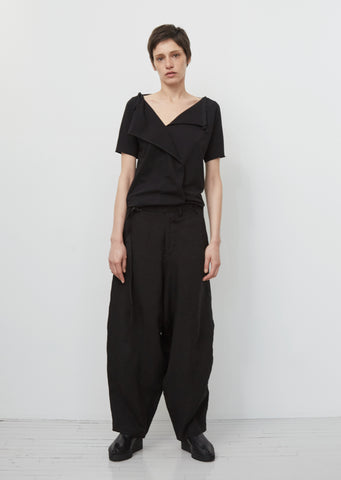 Linen Belted Sarouel Trousers
