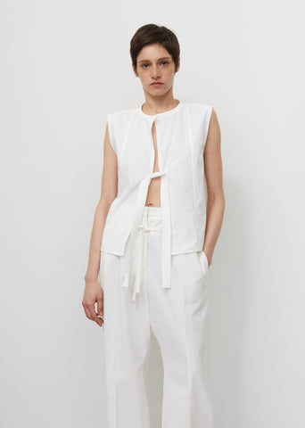 Silk Organza Open Front Top