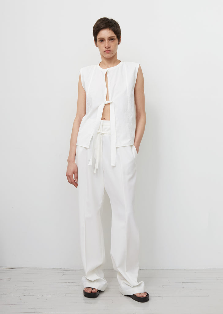 Silk Organza Open Front Top