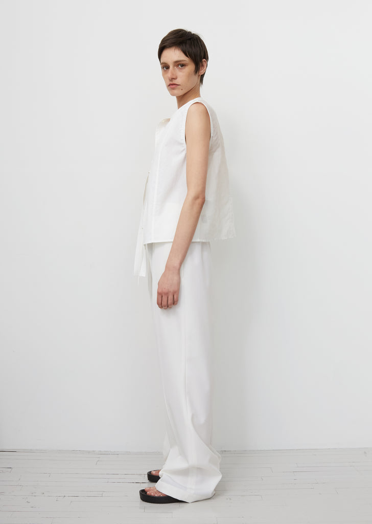 Silk Organza Open Front Top