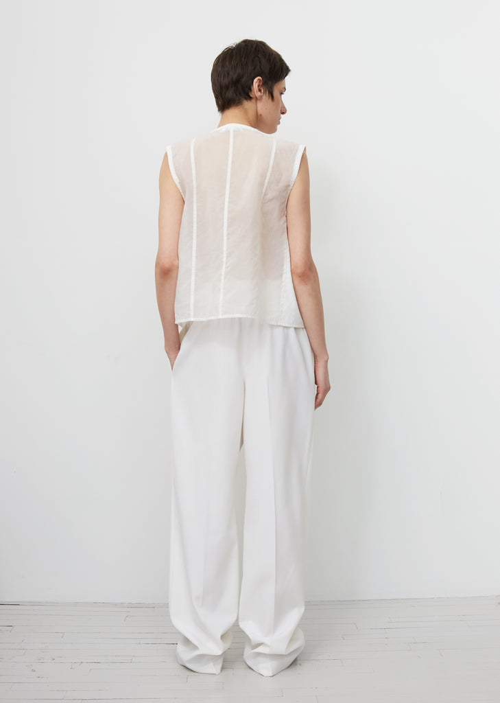 Silk Organza Open Front Top