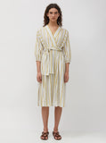 Striped Cotton & Linen Voile Dress