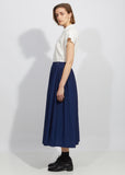 Wavy Rayon Side Slit Gathered Skirt