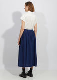 Wavy Rayon Side Slit Gathered Skirt