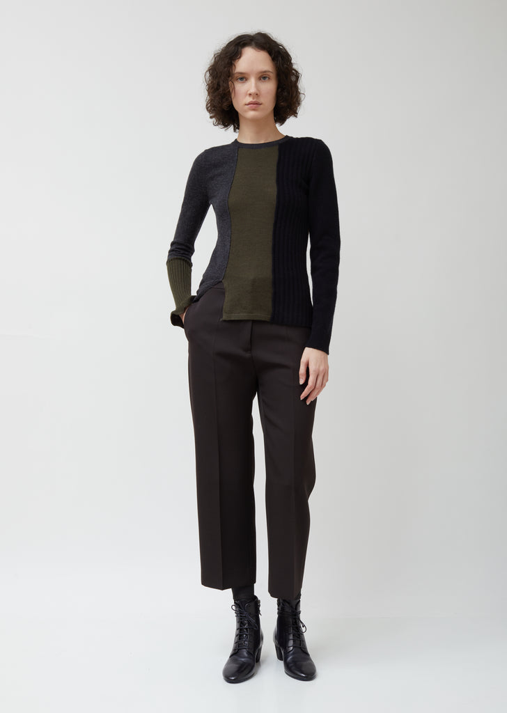 Wool Cashmere Blend Patchwork Sweater