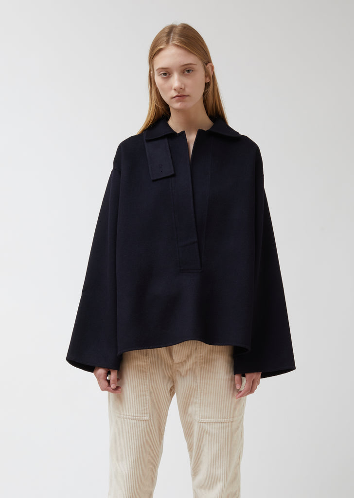 Canton Wool-Cashmere Blend Boxy Pullover Jacket