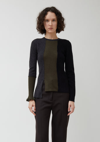 Wool Cashmere Blend Patchwork Sweater