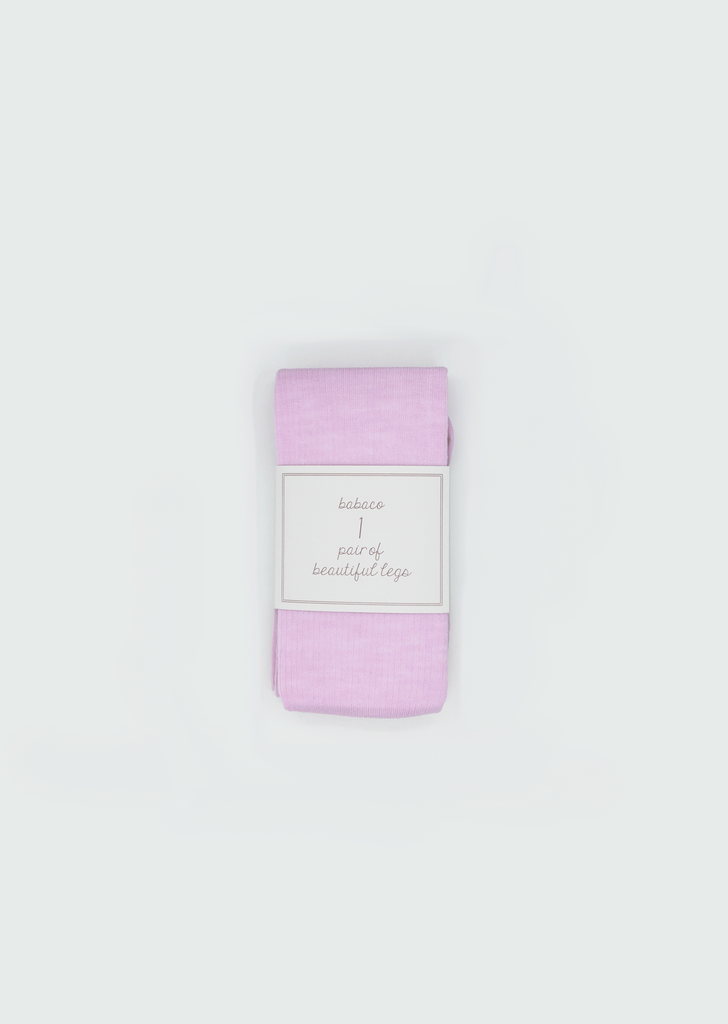Fine Merino Wool Ribbed Tights — Pink