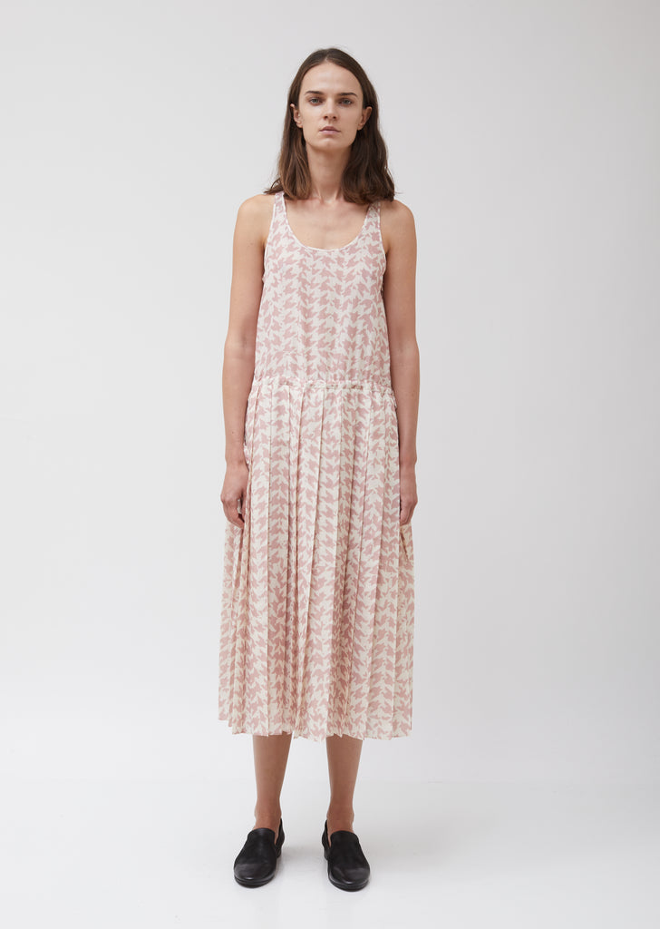 Muslin Tank Top Pleated Dress