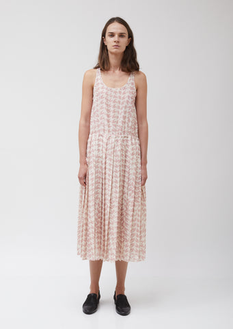 Muslin Tank Top Pleated Dress