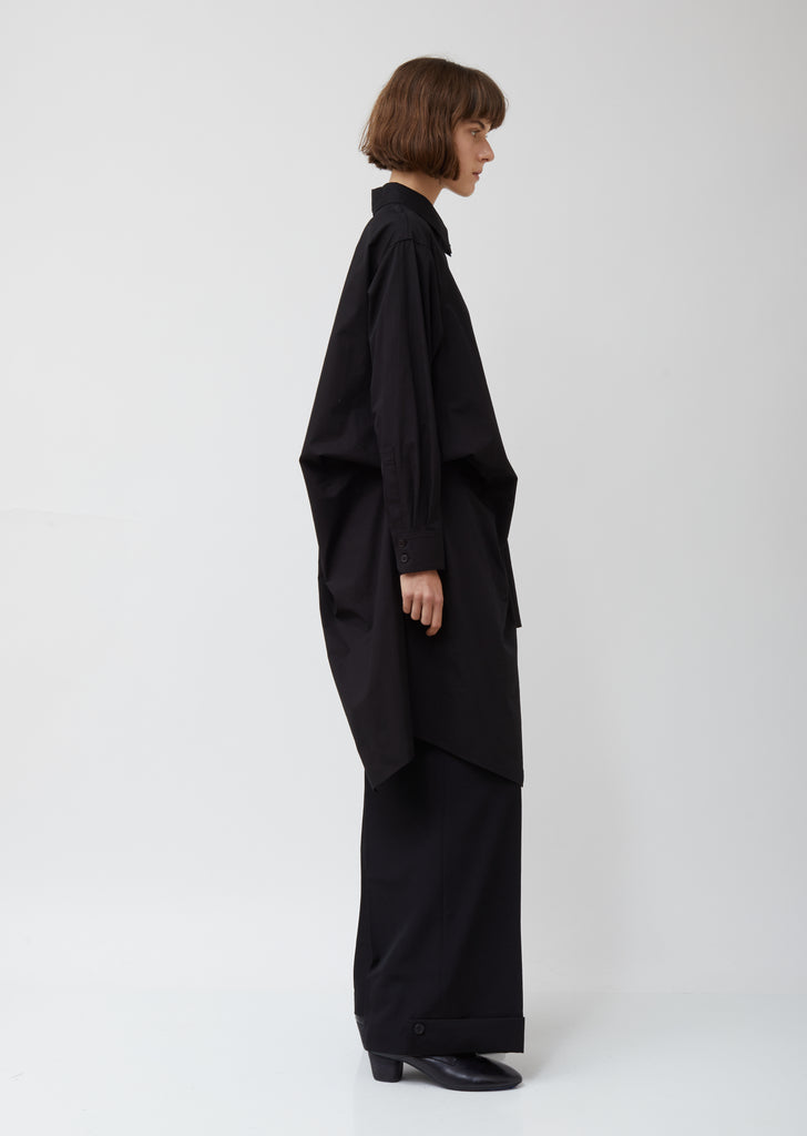 Right Side Picked Drop Button Front Shirt