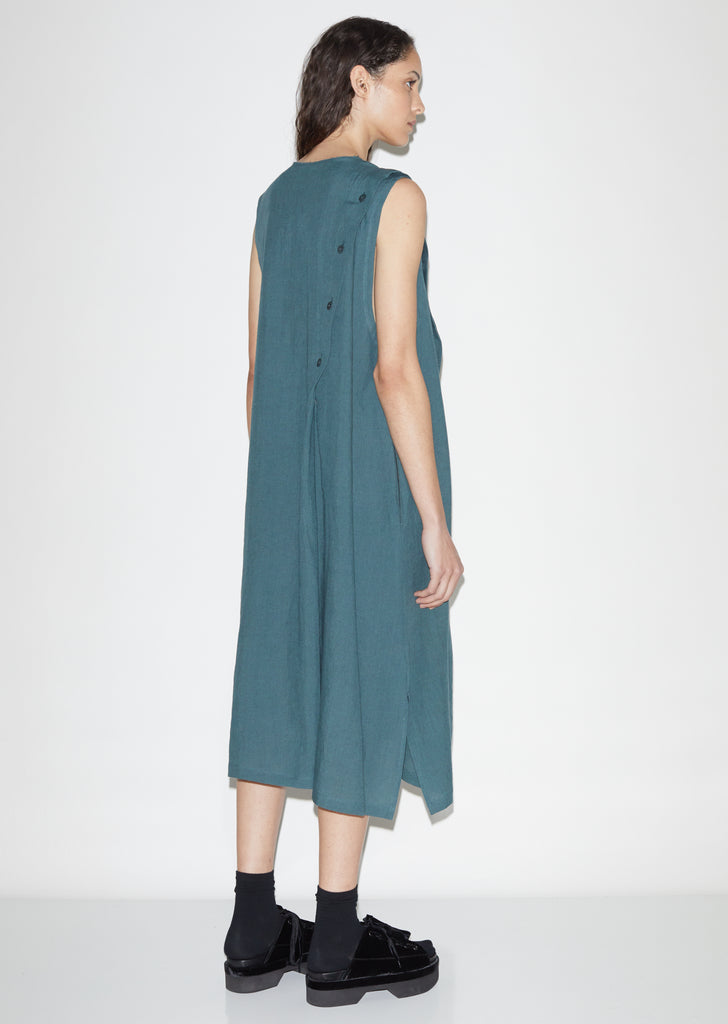 S-Asymmetrical Button Dress