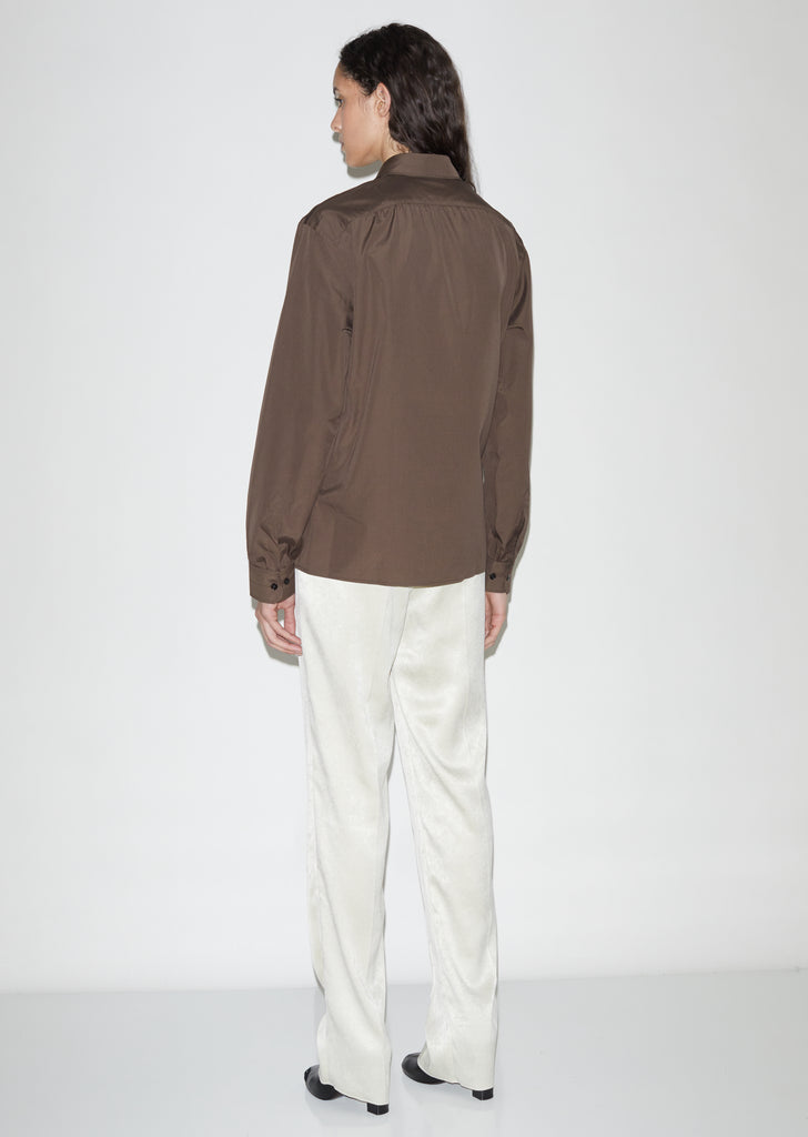 Satin Pointed Collar Shirt