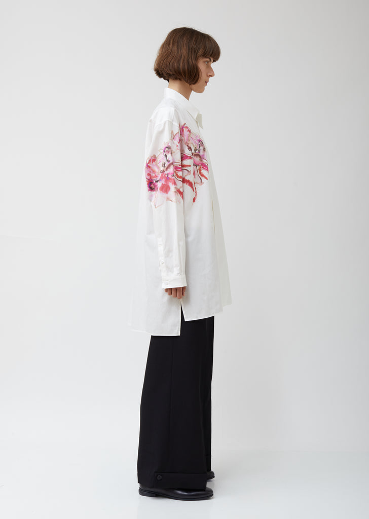 Oversized Shirt with Watercolor Print