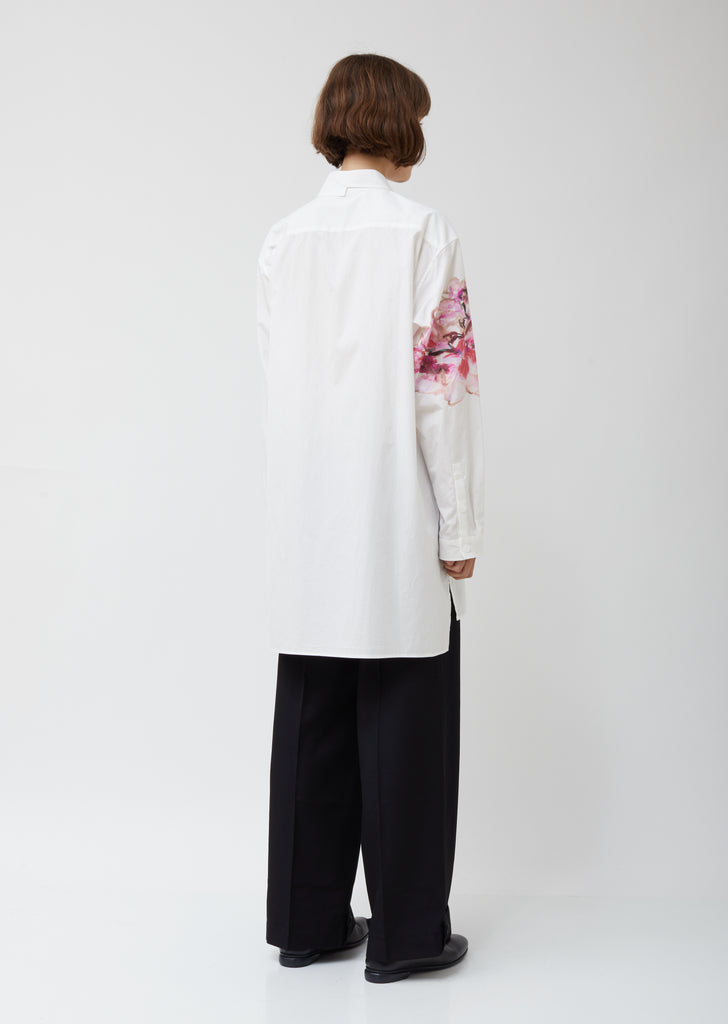 Oversized Shirt with Watercolor Print