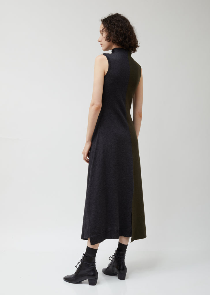 Patchwork Sleeveless Wool Dress