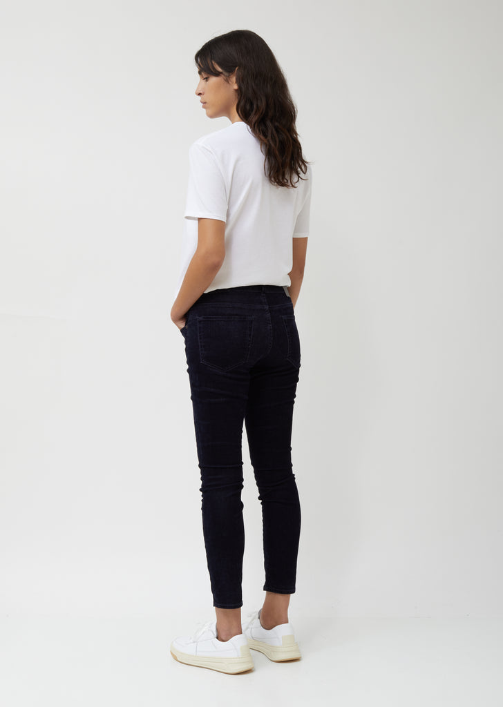 Navy Velvet Mini Skinny Pants