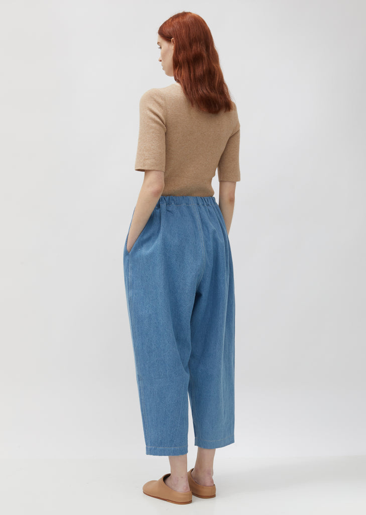 Washed Denim Trousers